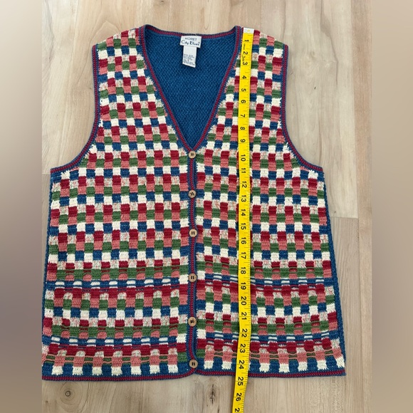 Vintage Koret Blue Knit Vest boho/cottage core vest - Picture 7 of 9